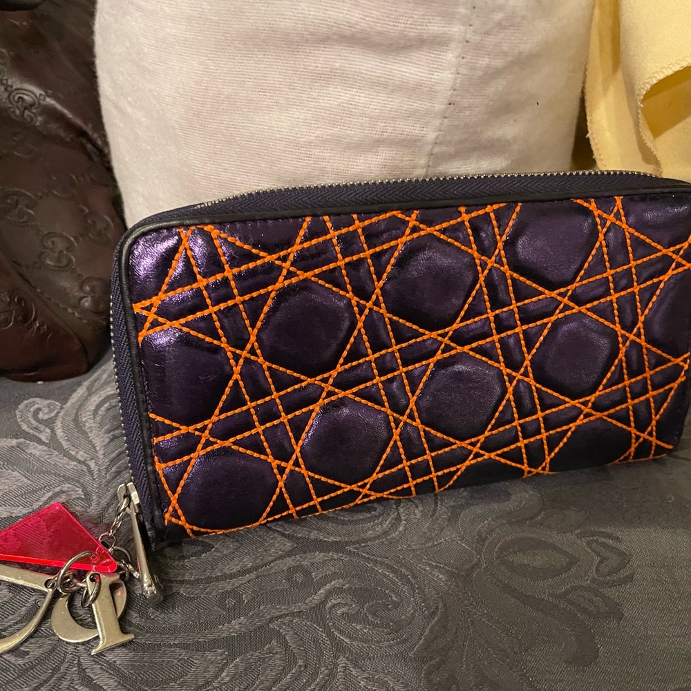 DIOR Elegant Purple and Orange Women's Wallet
